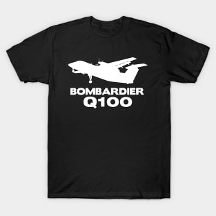 Bombardier Q100 Silhouette Print (White) T-Shirt